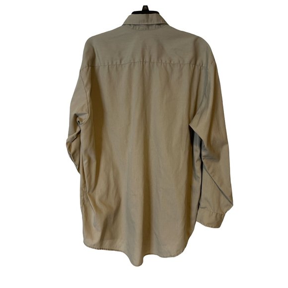 Vintage Avis Sports Hunting Safari Shooting Duck Shirt Khaki Button Up Mens - Picture 9 of 10